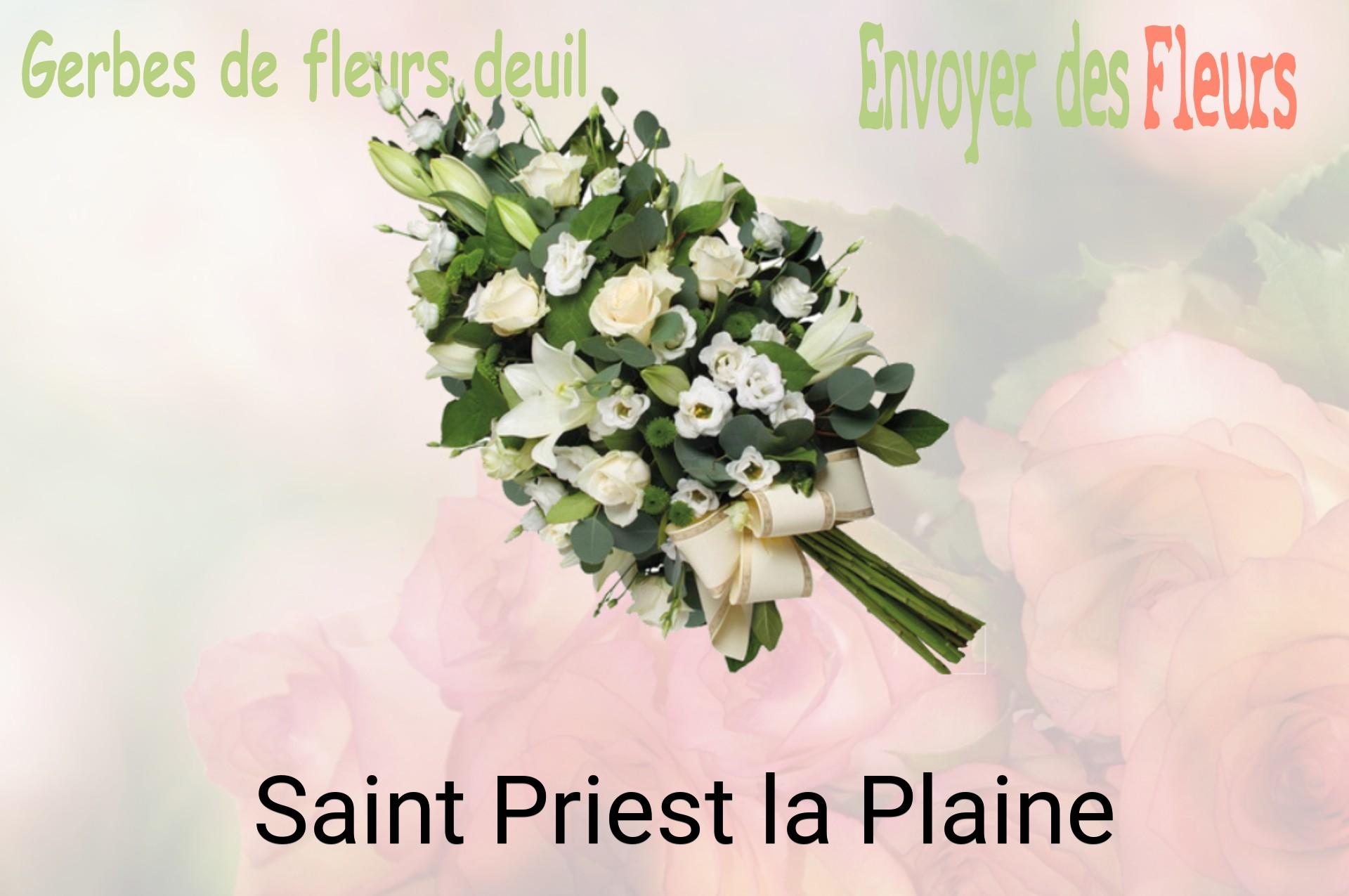Gerbe de fleurs de deuil livrée à Saint-Priest-la-Plaine